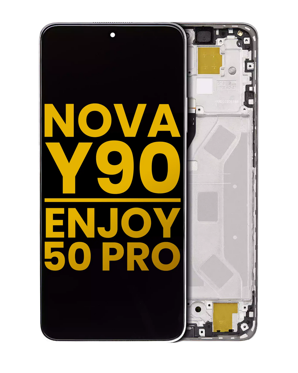 LCD-Komplettdisplay mit Rahmen für Huawei Nova Y90 / Enjoy 50 Pro (generalüberholt, Pearl White)