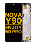 LCD-Komplettdisplay mit Rahmen für Huawei Nova Y90 / Enjoy 50 Pro (generalüberholt, Pearl White)
