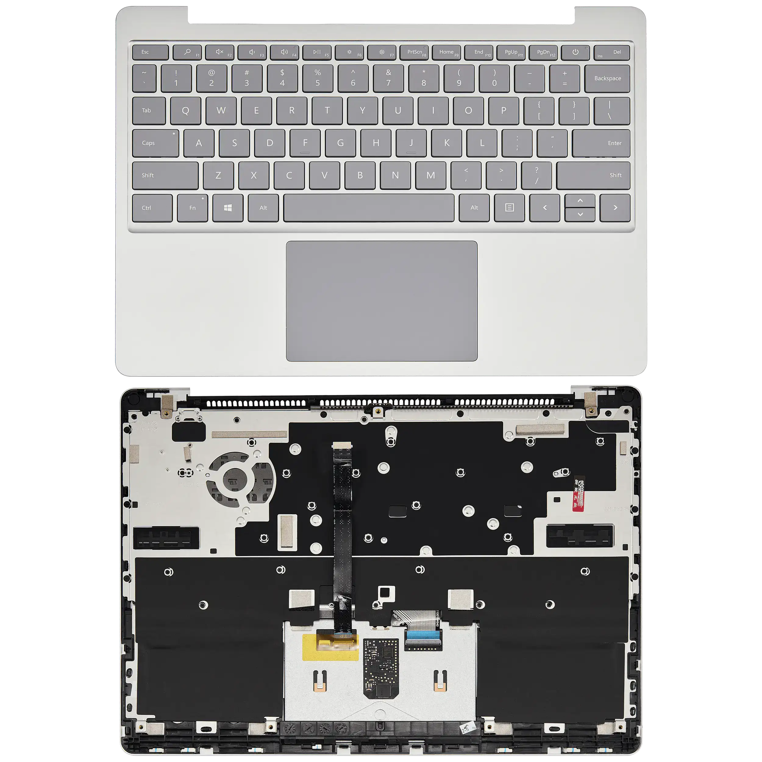 Palmrest with Touchpad and Keyboard for Microsoft Surface Laptop Go (1943) (Silver) (US Keyboard)