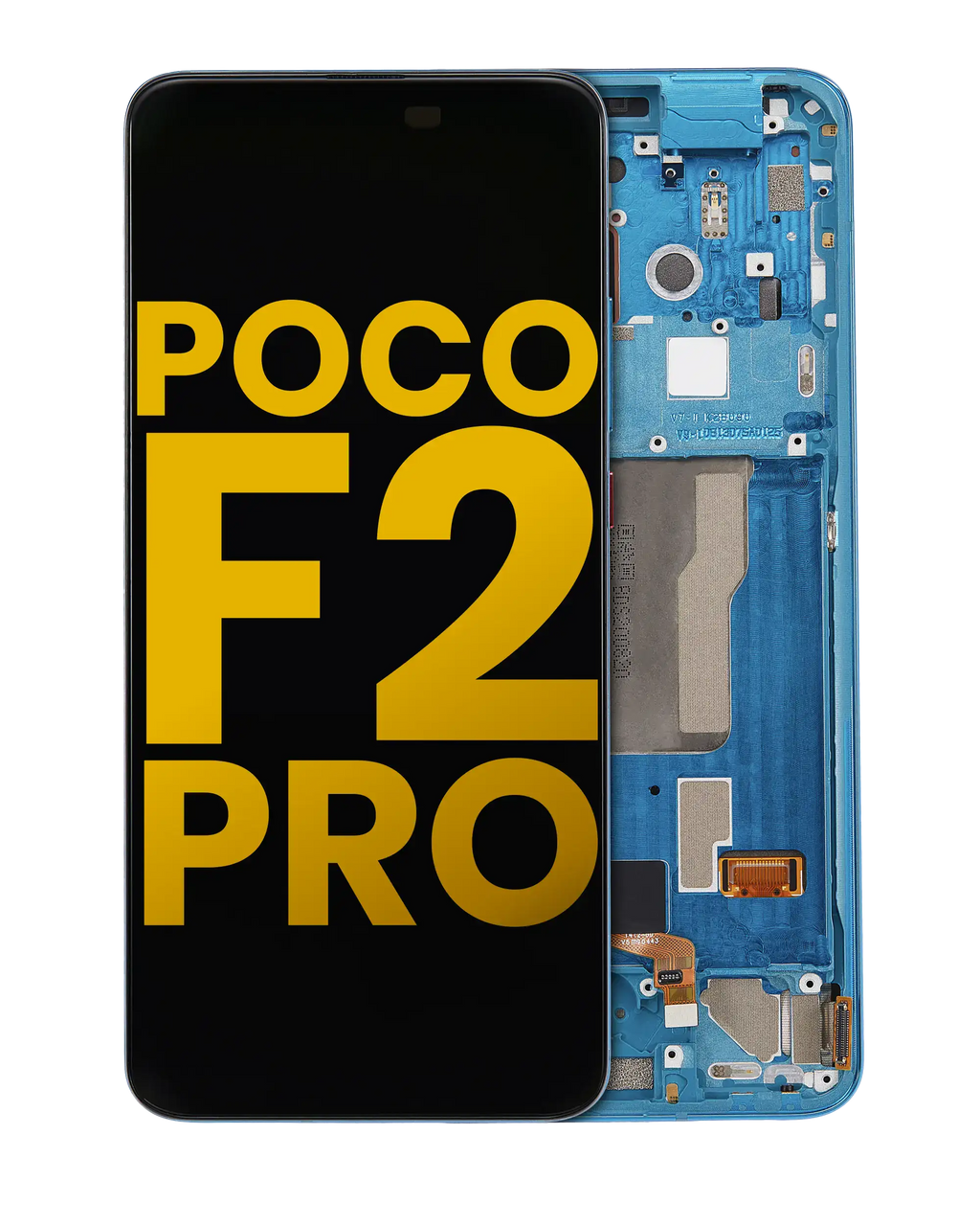 OLED mit Rahmen für Xiaomi Poco F2 Pro/Redmi K30 Pro Refurbished Neonblau