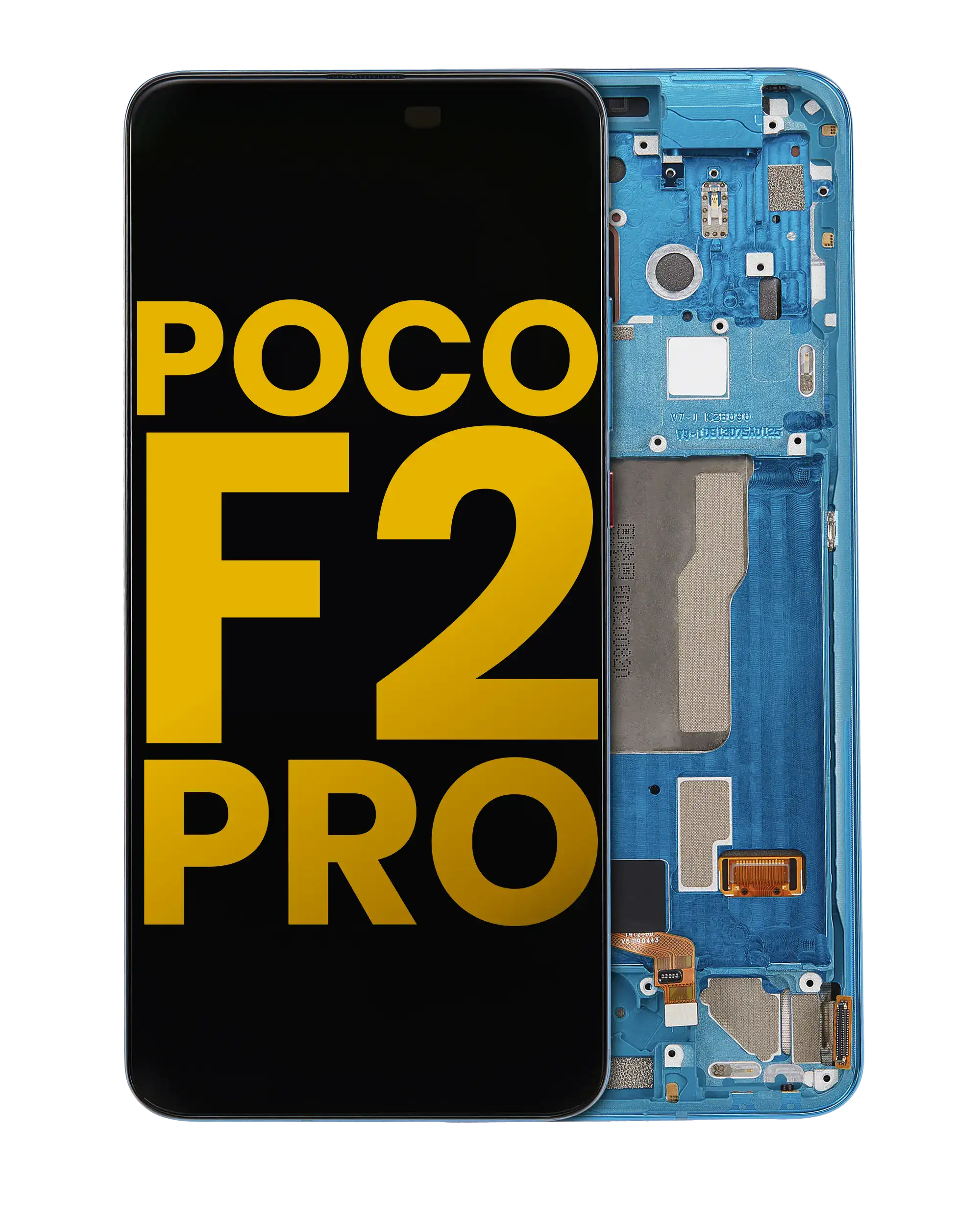 OLED mit Rahmen für Xiaomi Poco F2 Pro/Redmi K30 Pro Refurbished Neonblau