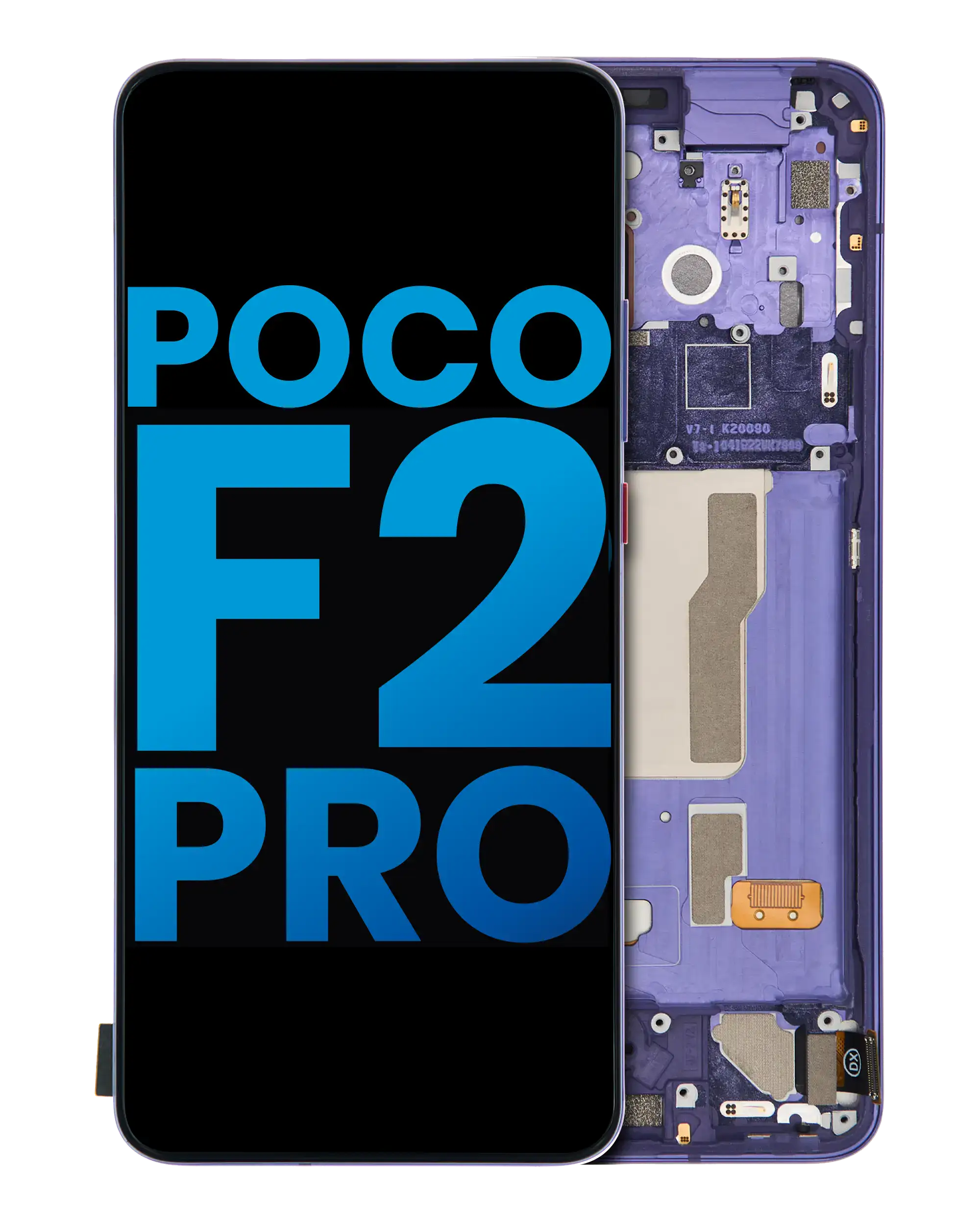 Display mit Rahmen für Xiaomi Poco F2 Pro/Redmi K30 Pro, Lila, InCell