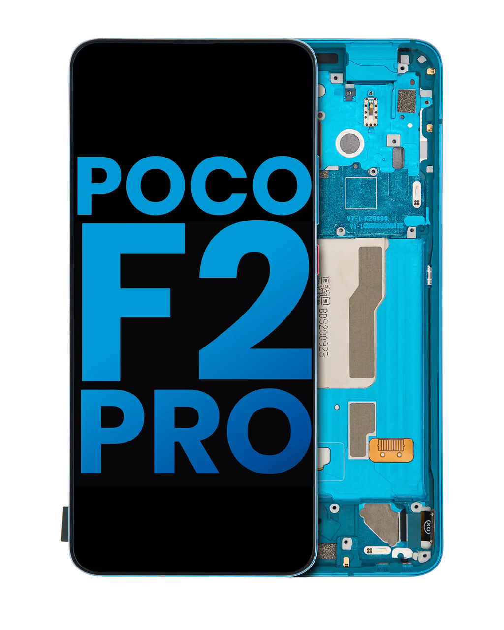 LCD-Display mit Rahmen für Xiaomi Poco F2 Pro/K30 Pro, Neon Blue, Aftermarket