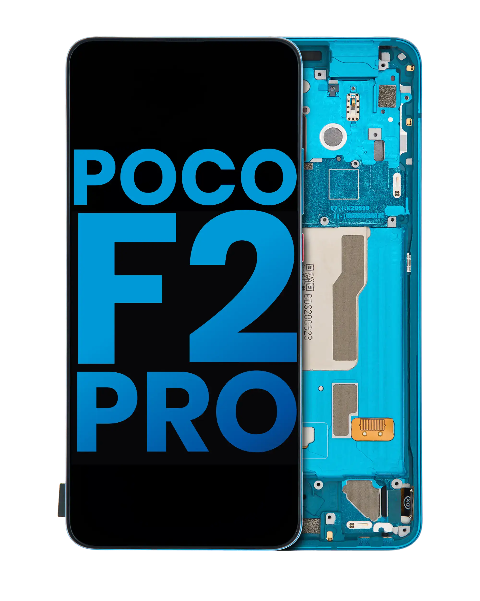 LCD-Display mit Rahmen für Xiaomi Poco F2 Pro/K30 Pro, Neon Blue, Aftermarket