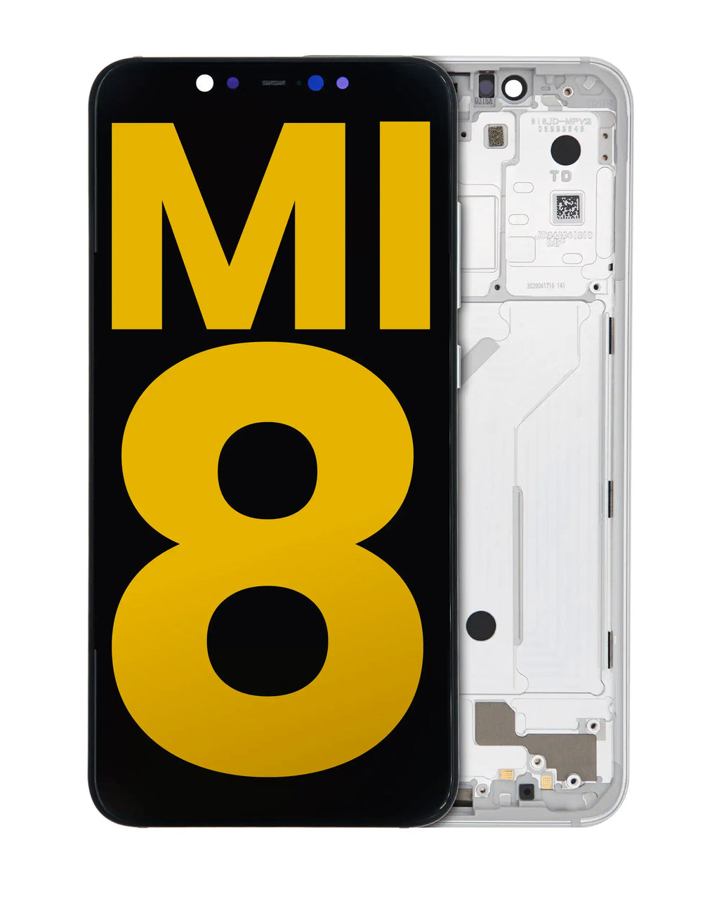 OLED Display with Frame for Xiaomi Mi 8 (Refurbished) (White)