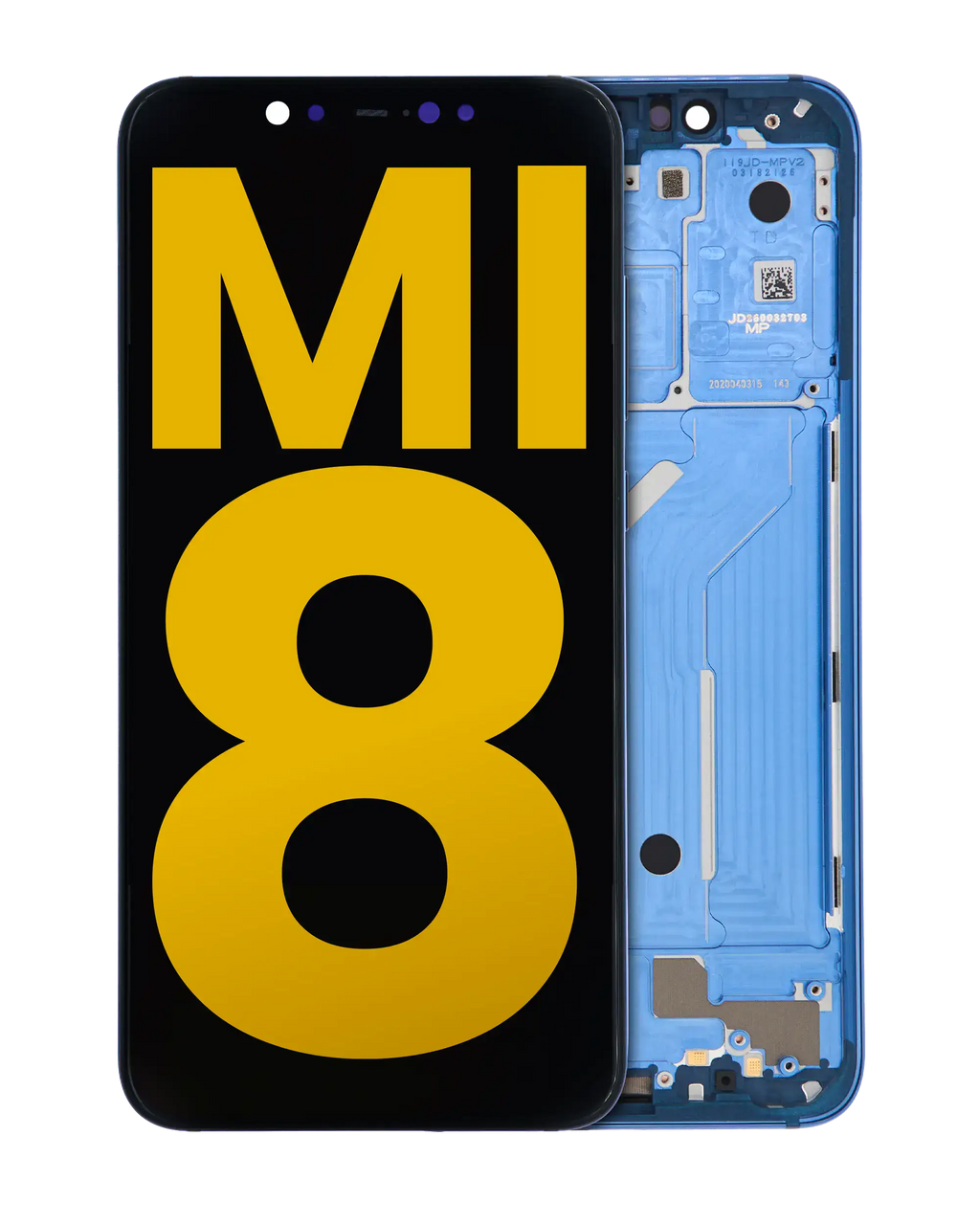 OLED-Display mit Rahmen für Xiaomi Mi 8 (Refurbished) (Blau)