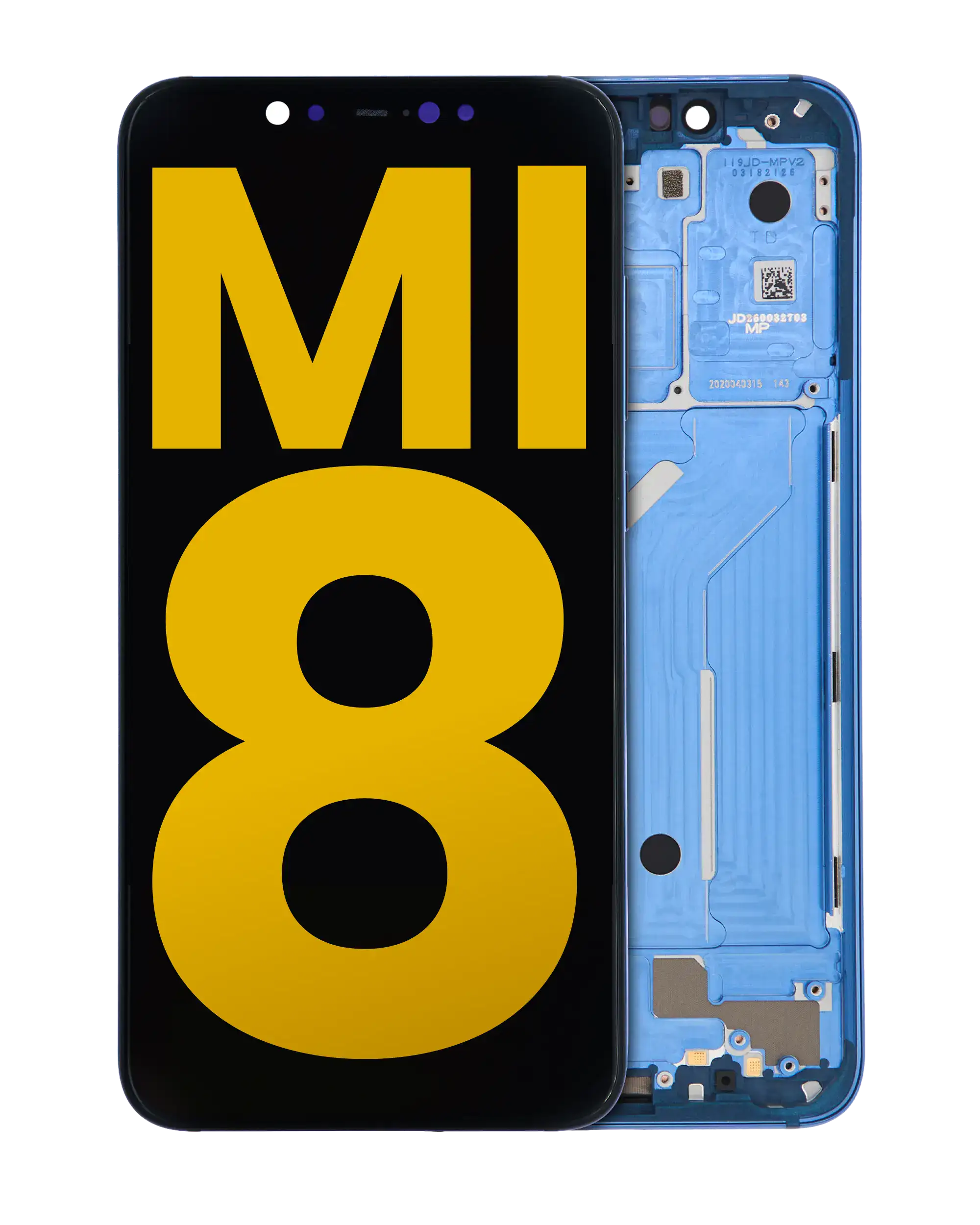OLED-Display mit Rahmen für Xiaomi Mi 8 (Refurbished) (Blau)