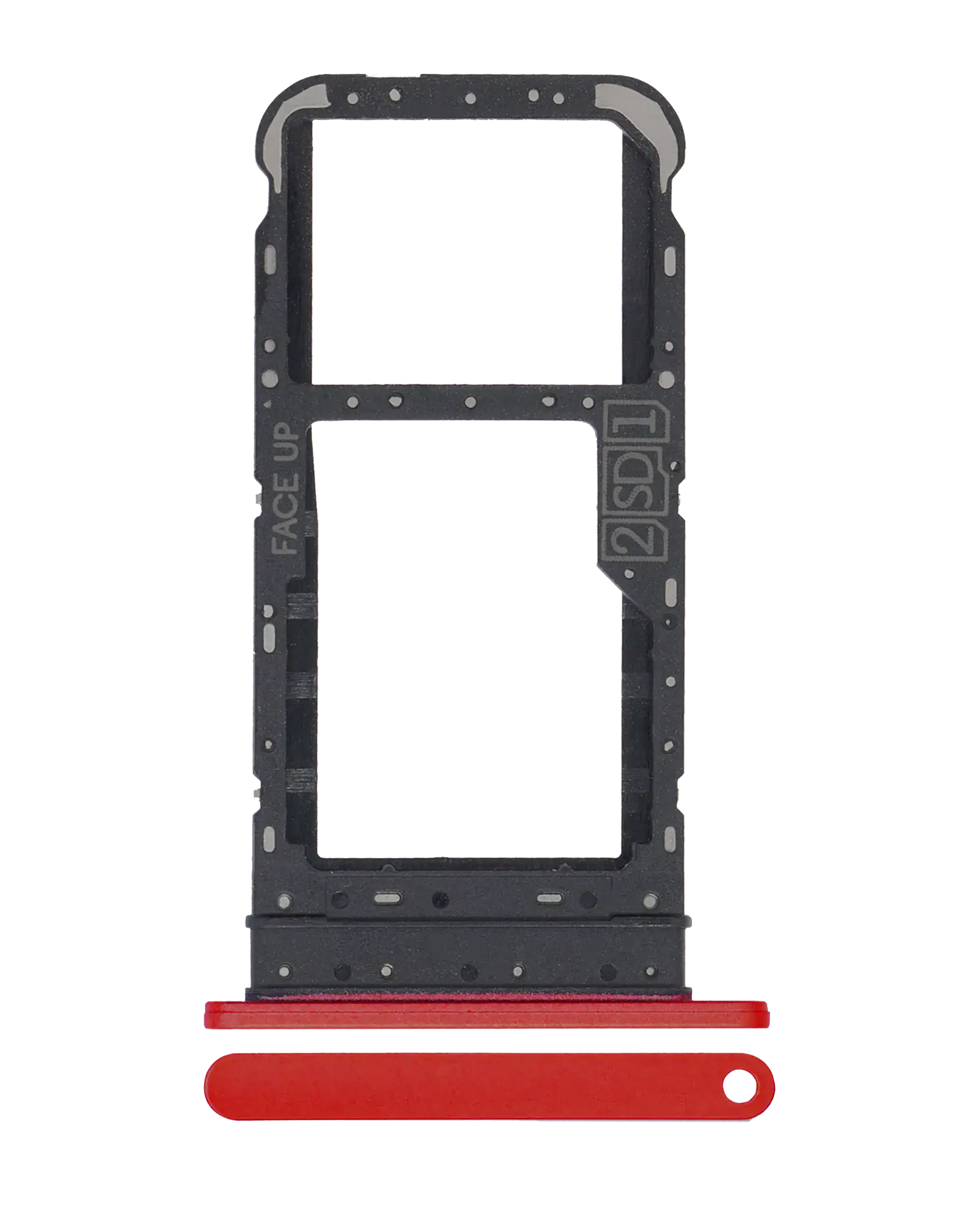 Dual SIM Card Tray for Motorola Moto E7 (XT2095 / 2020) (Red)
