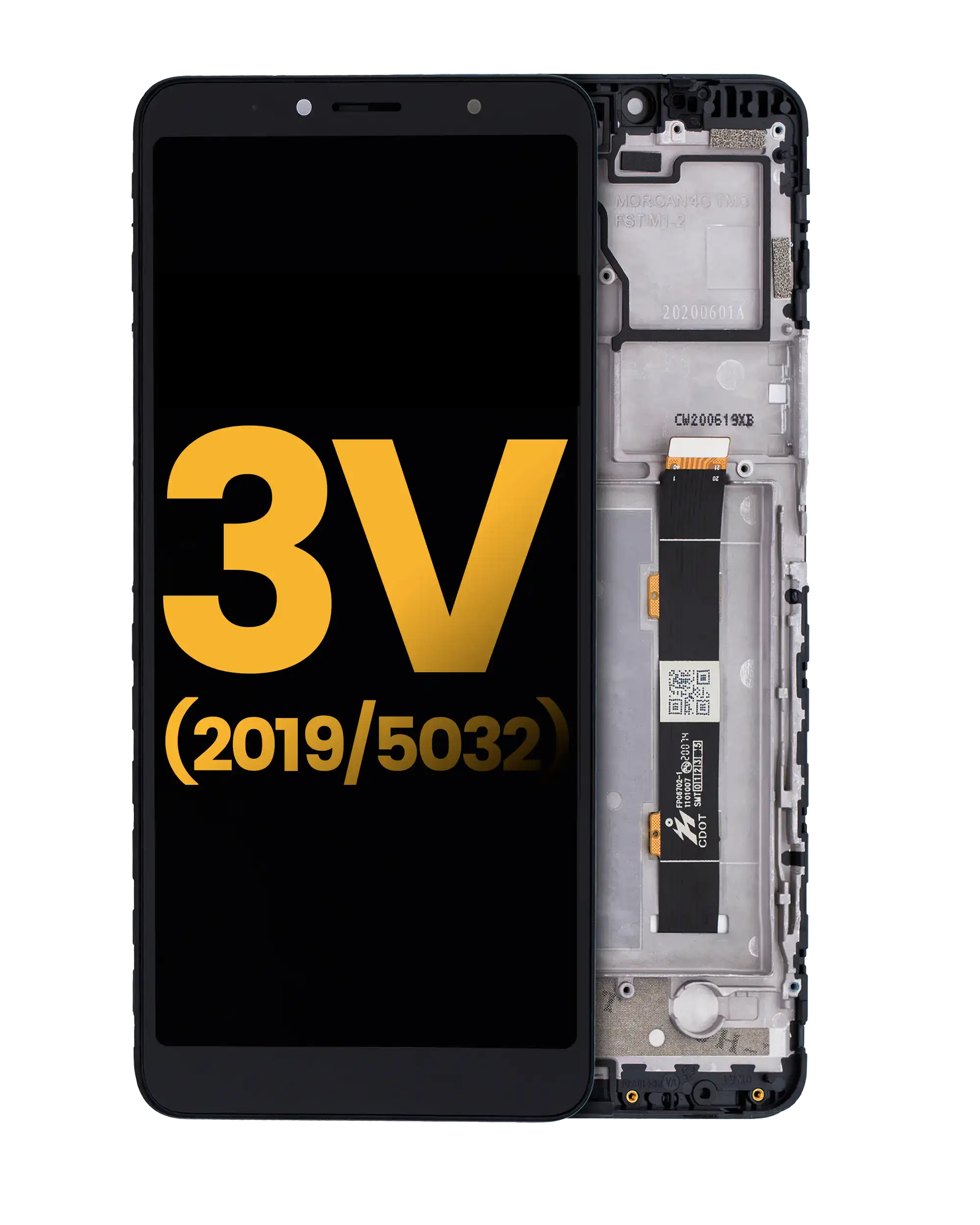 LCD Display with Frame for Alcatel 3V (5032 / 2019) (Refurbished) (Elegant Black)