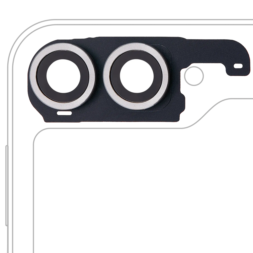 Rear Camera Lens with Cover Bezel Ring for Samsung Galaxy Z Flip 6 5G (F741) (Premium) (Silver Shadow)