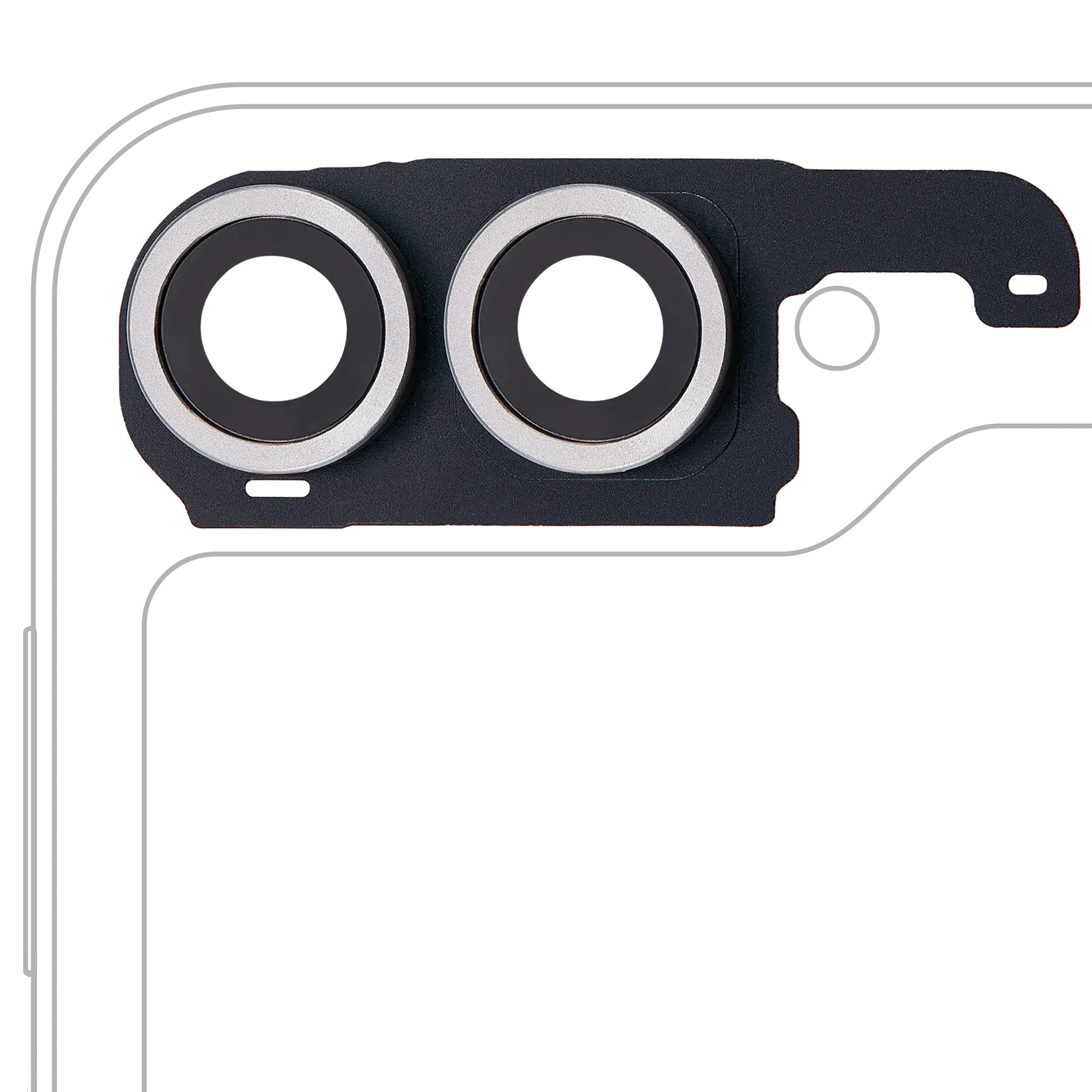 Rear Camera Lens with Cover Bezel Ring for Samsung Galaxy Z Flip 6 5G (F741) (Premium) (Silver Shadow)