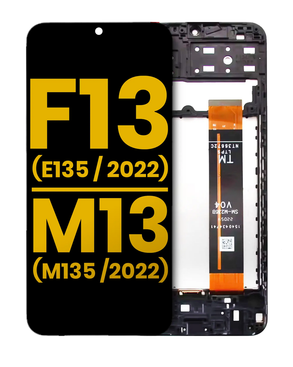 LCD Display with Frame for Samsung Galaxy F13 (E135 / 2022) / M13 (M135 / 2022) (Refurbished) (All Colors)