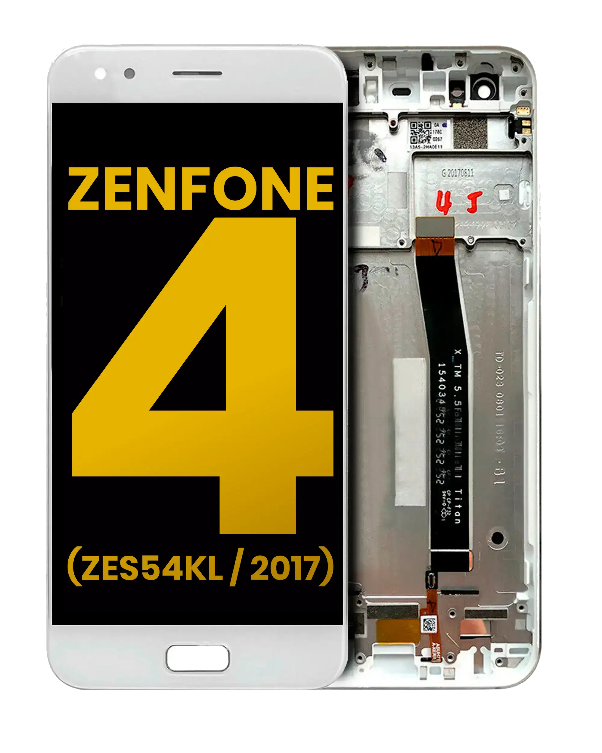 LCD-Komponente mit Rahmen für Asus ZenFone 4 ZE554KL Refurbished Weiß