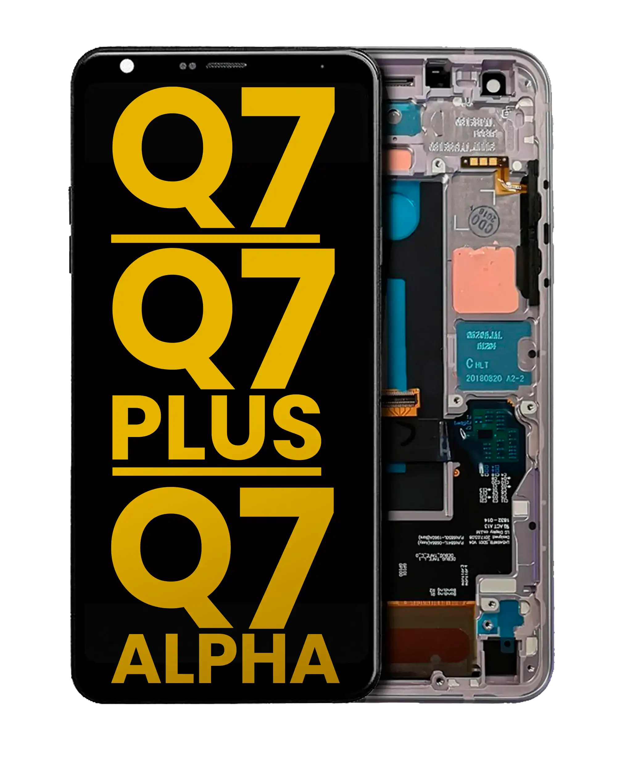 LCD-Display mit Rahmen für LG Q7 / Q7 Plus / Q7 Alpha (Generalüberholt) (Silber)