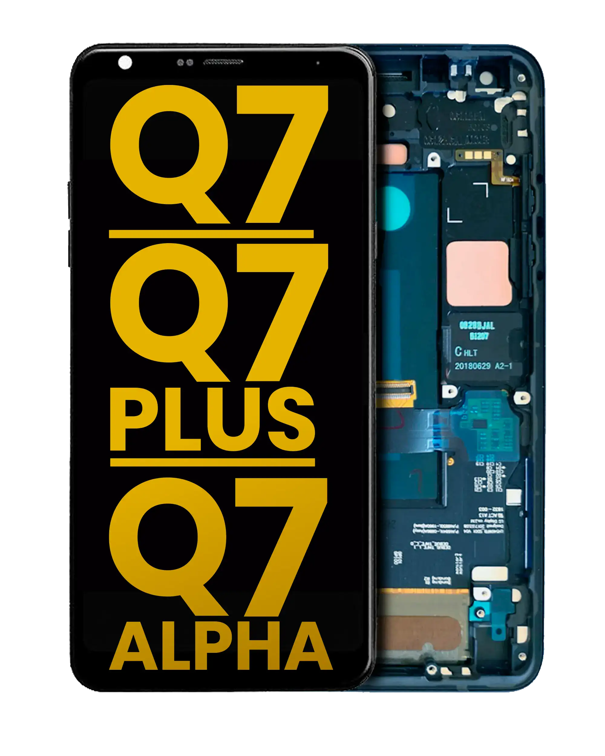 LCD-Display mit Rahmen für LG Q7/Plus/Alpha Refurbished Moroccan Blue