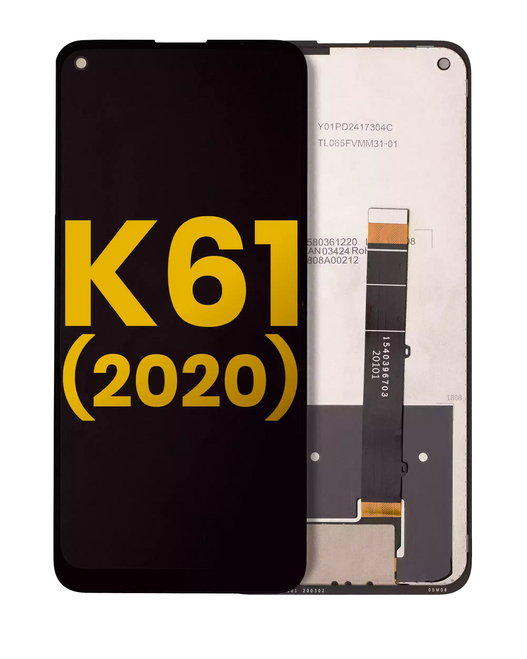 LCD-Display ohne Rahmen für LG K61 (2020) (Generalüberholt) (Schwarz)