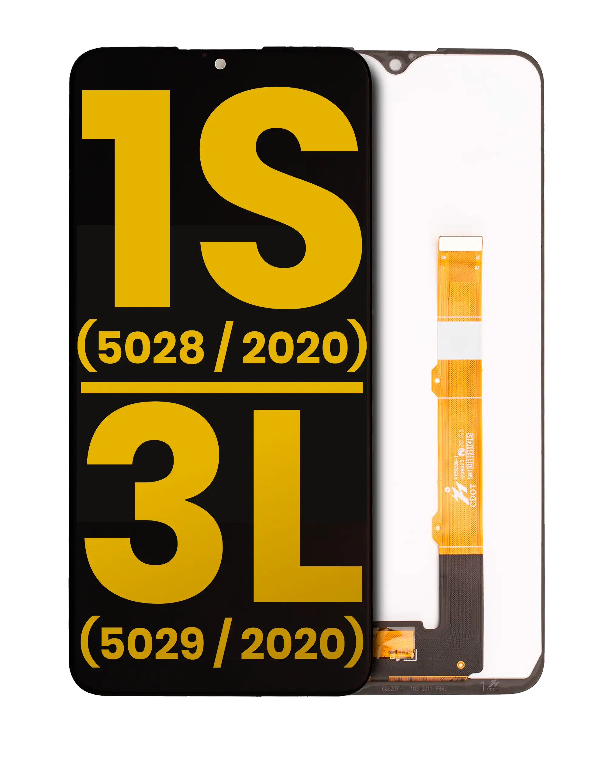LCD-Display ohne Rahmen für Alcatel 1S/3L (Refurbished) alle Farben