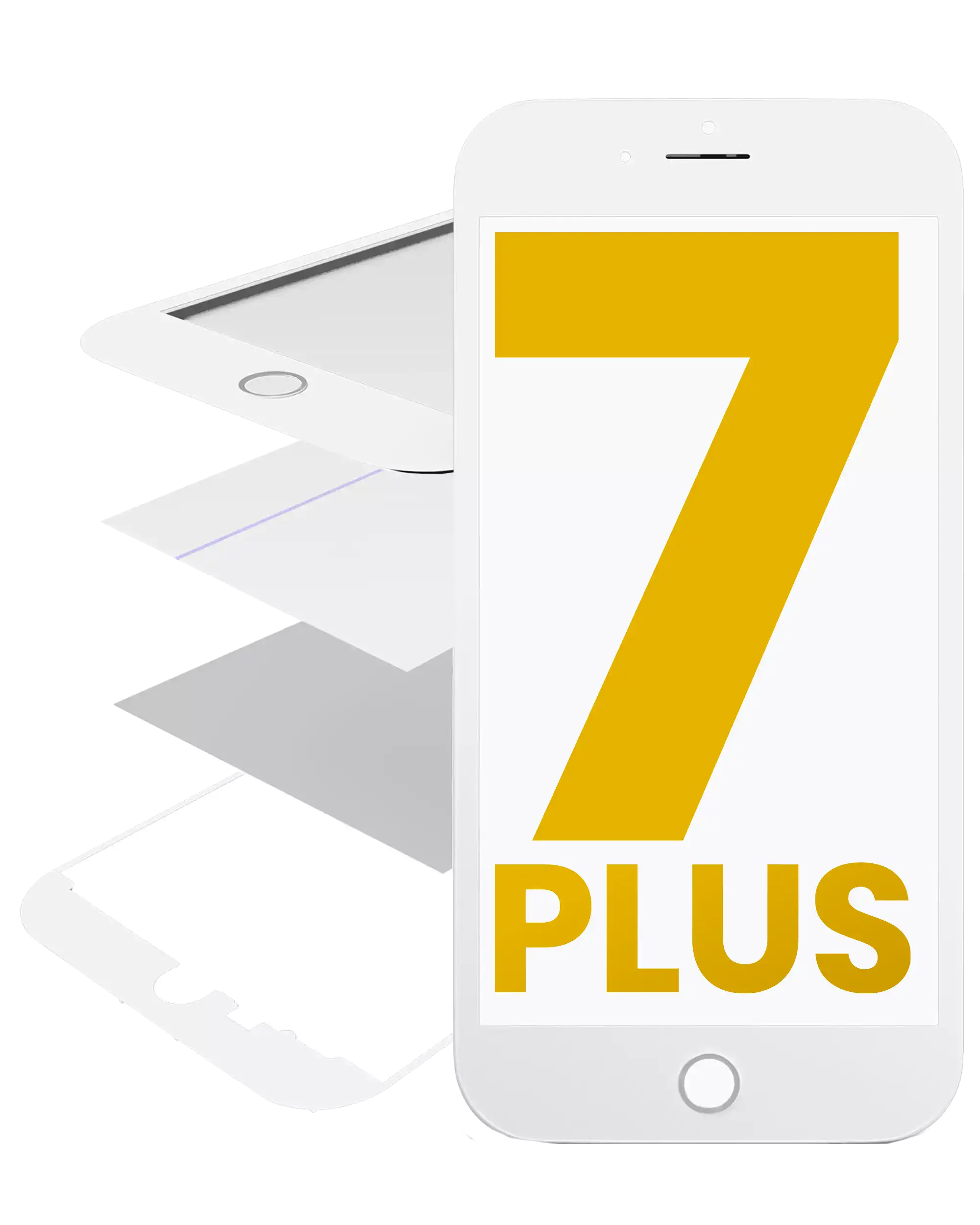 Glass with Frame, OCA, and Polarizer Pre-Installed for iPhone 7 Plus (White)