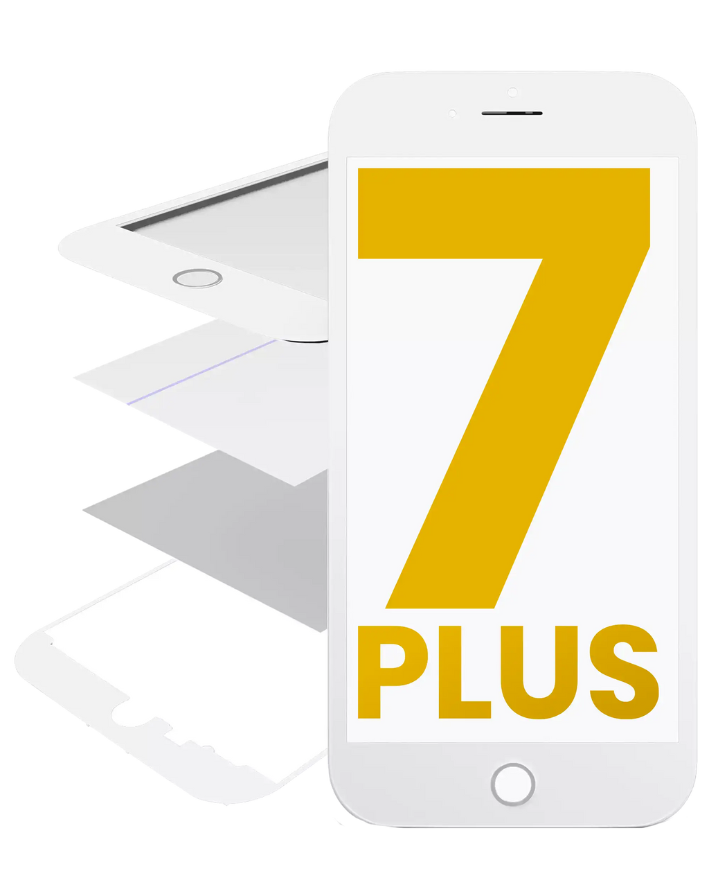 Glass with Frame, OCA, and Polarizer Pre-Installed for iPhone 7 Plus (White)