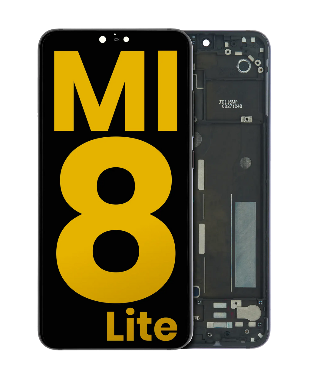 LCD Display with Frame for Xiaomi Mi 8 Lite (Refurbished) (Midnight Black)