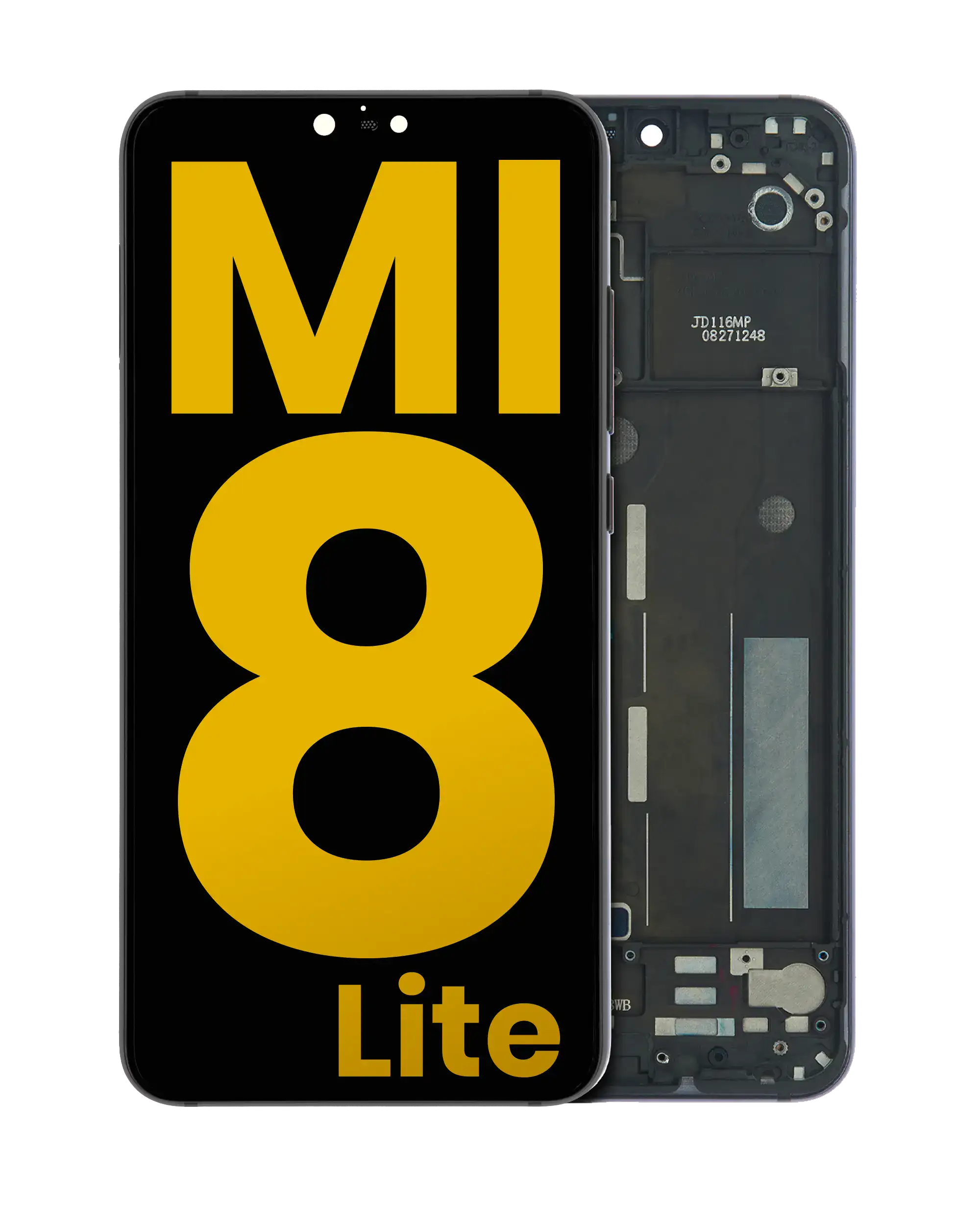 LCD Display with Frame for Xiaomi Mi 8 Lite (Refurbished) (Midnight Black)