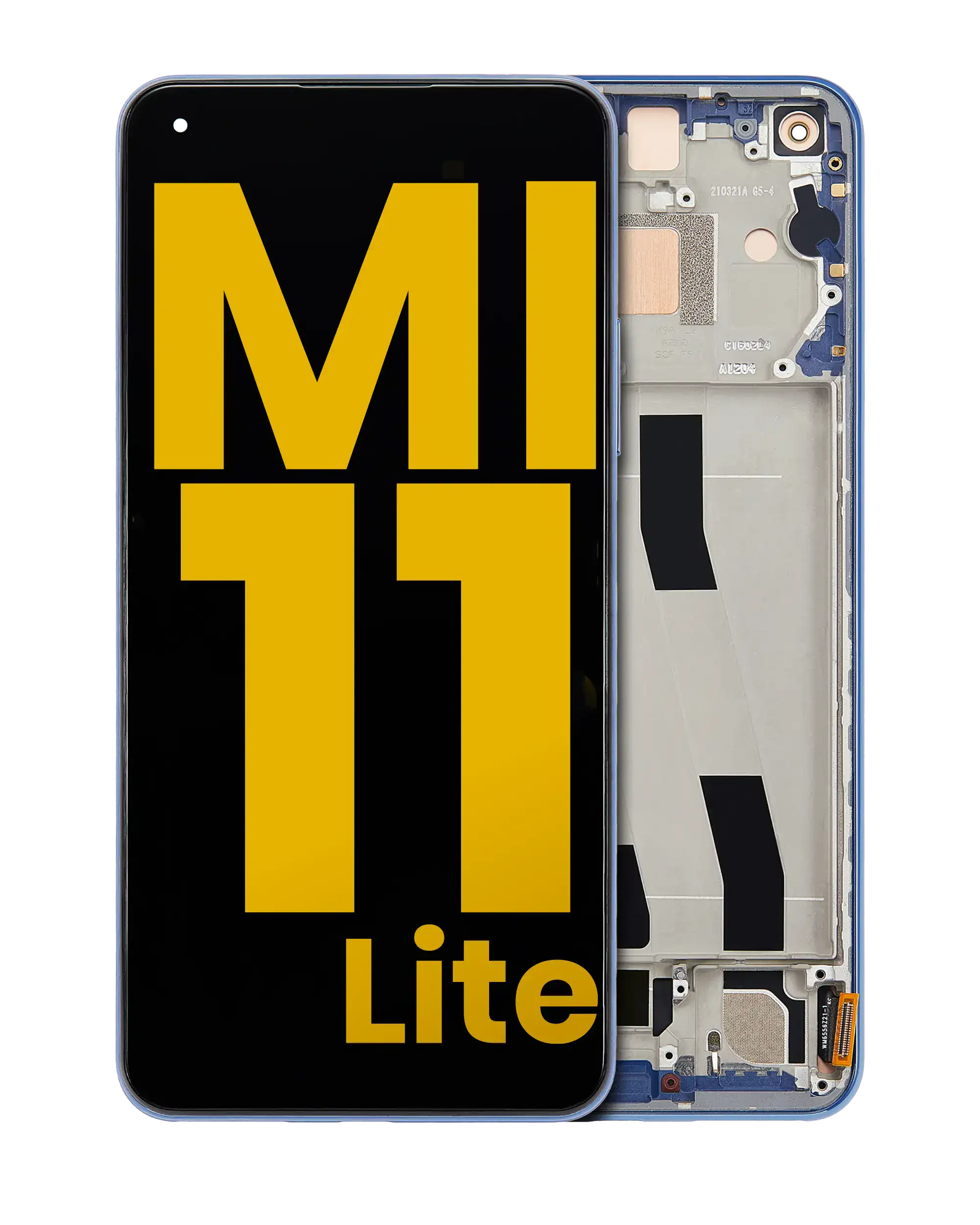 OLED Display with Frame for Xiaomi Mi 11 Lite / Xiaomi Mi 11 Lite 5G (Refurbished) (Bubblegum Blue)