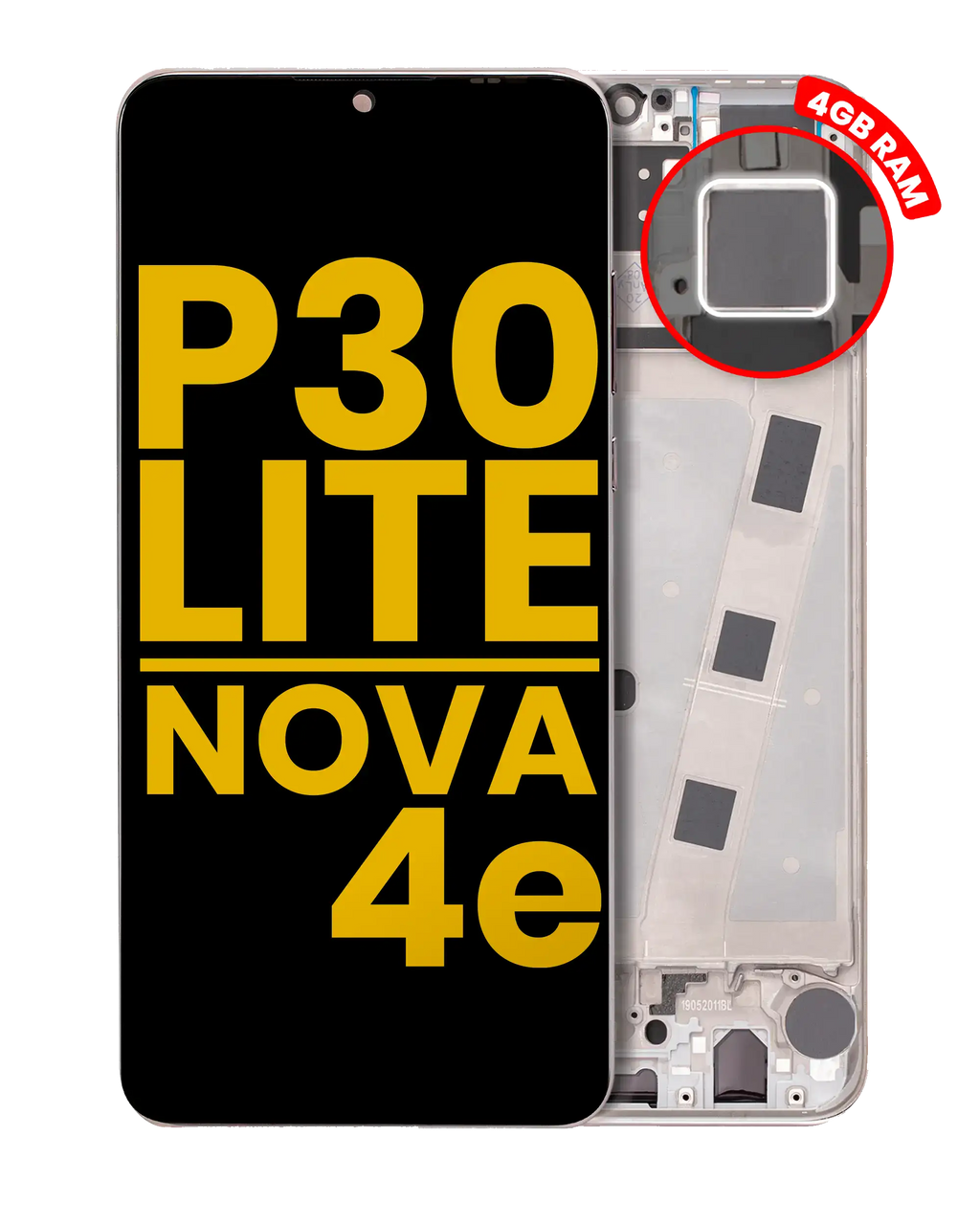 LCD-Display mit Rahmen Huawei P30 Lite White Refurbished