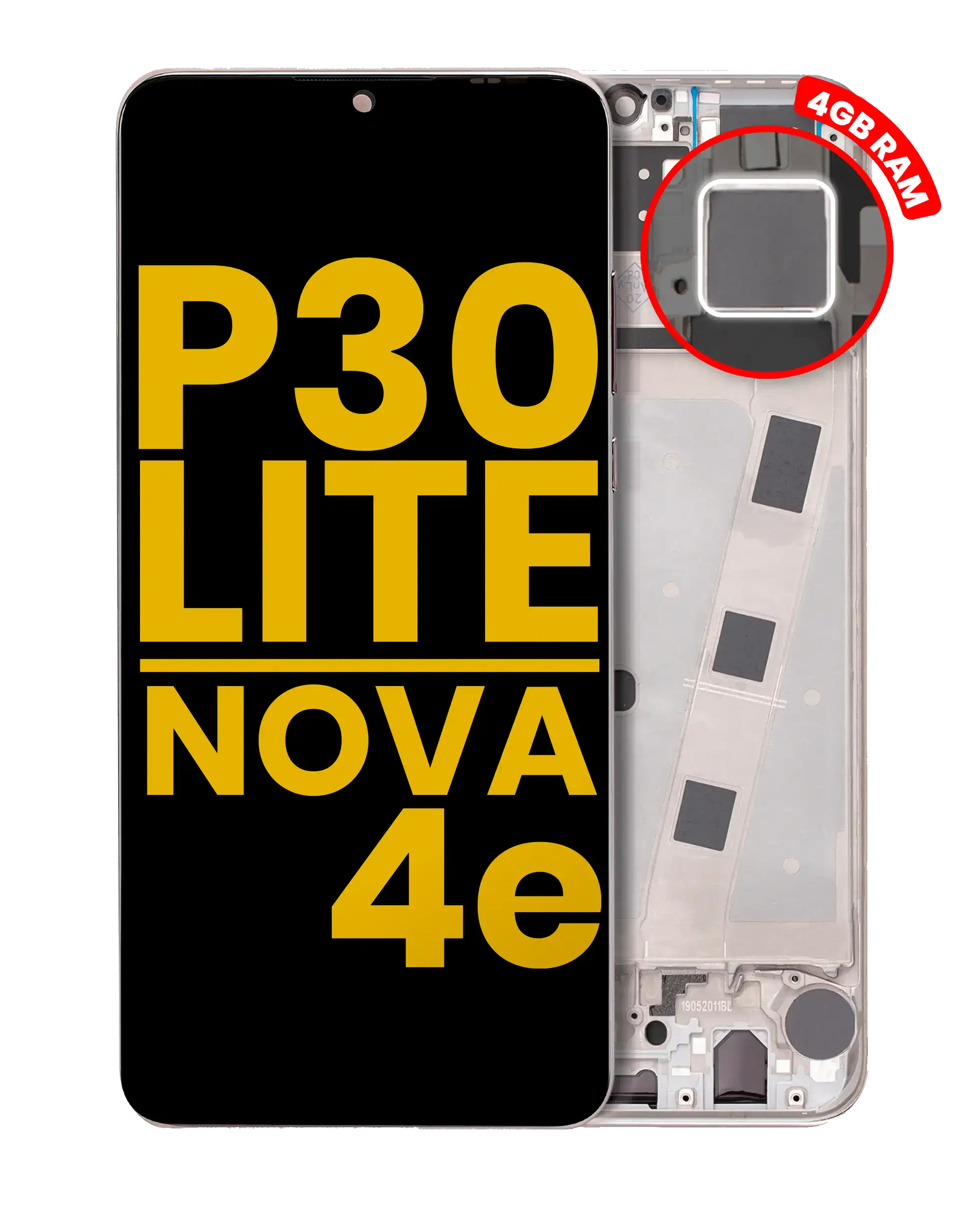 LCD-Display mit Rahmen Huawei P30 Lite White Refurbished