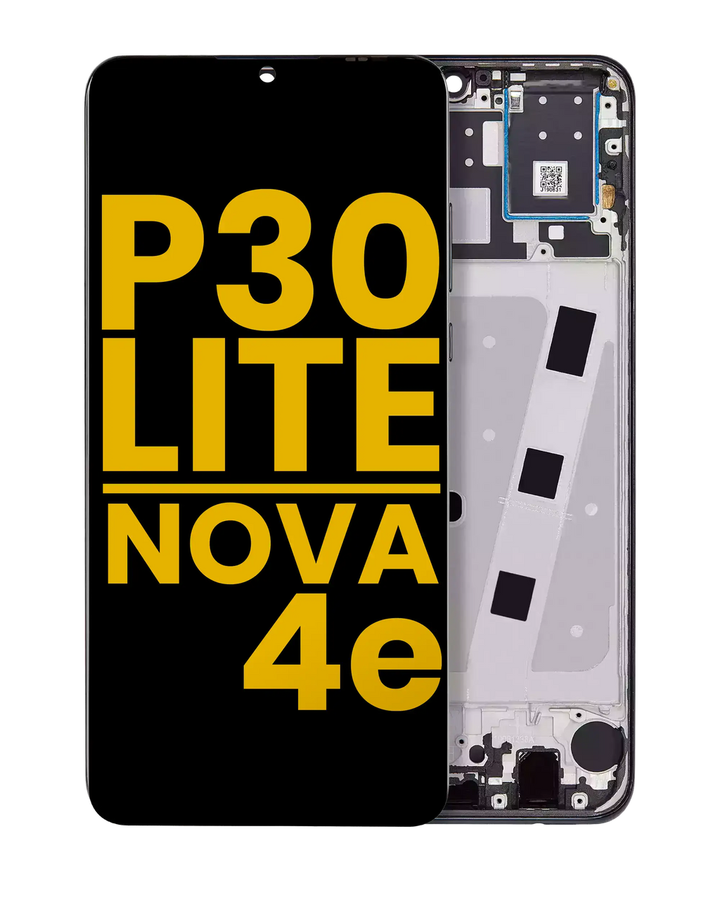 LCD mit Rahmen für Huawei P30 Lite Midnight Schwarz Refurbished