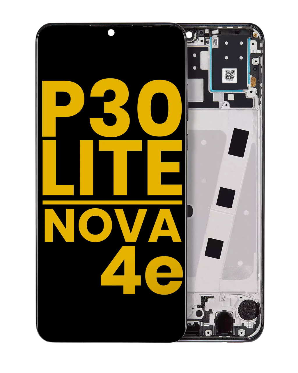 LCD-Display mit Rahmen für Huawei P30 Lite (Generalüberholt) (Midnight Schwarz)