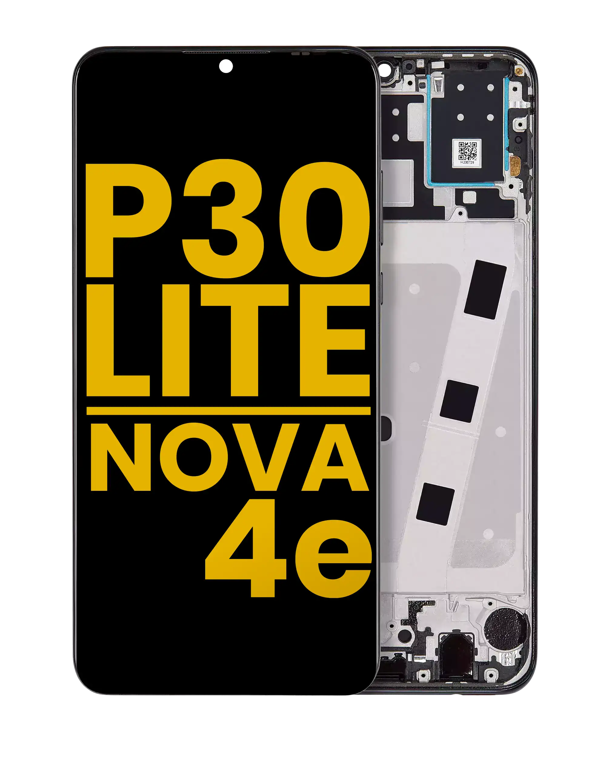 LCD-Display mit Rahmen für Huawei P30 Lite (Generalüberholt) (Midnight Schwarz)