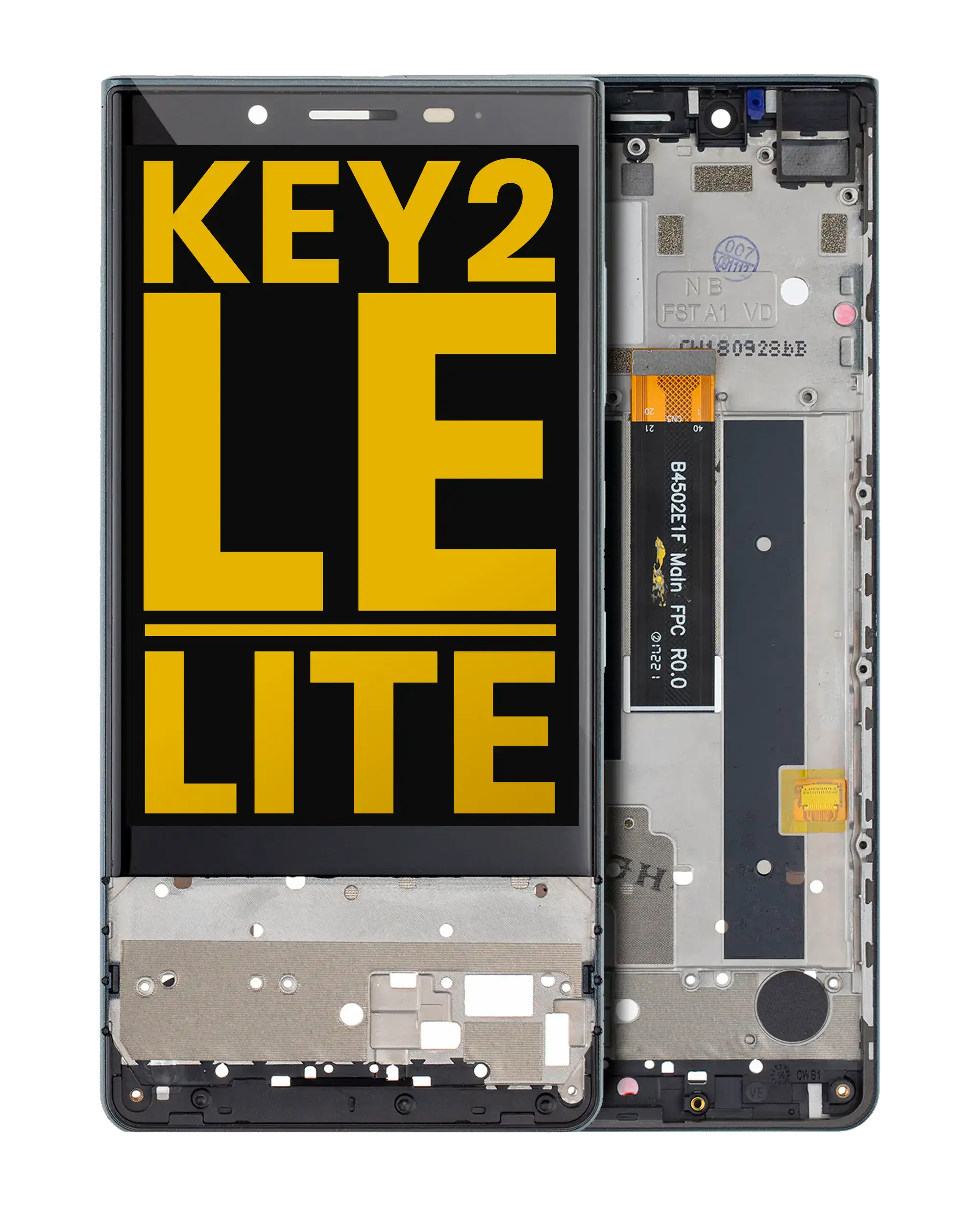 LCD-Display mit Rahmen für BlackBerry KEY2 LE/Lite BBE100 Refurbished Slate