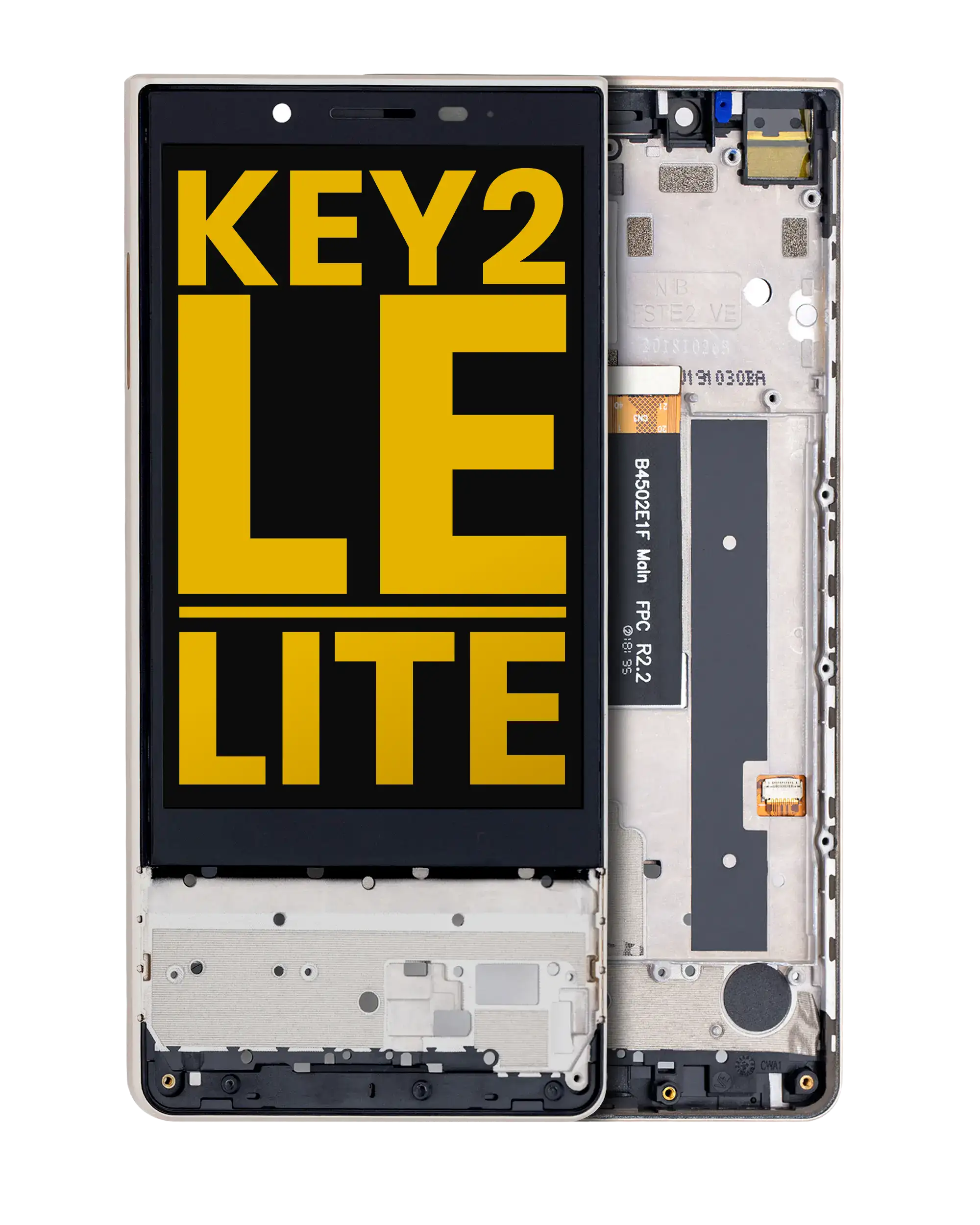 LCD Display with Frame for BlackBerry KEY2 LE / Lite (BBE100 Series) (Refurbished) (Champagne)