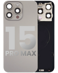 Back Cover with MagSafe Magnet, NFC, and Flash Flex Cable for iPhone 15 Pro Max (Used OEM Part, Grade A, Natural Titanium)