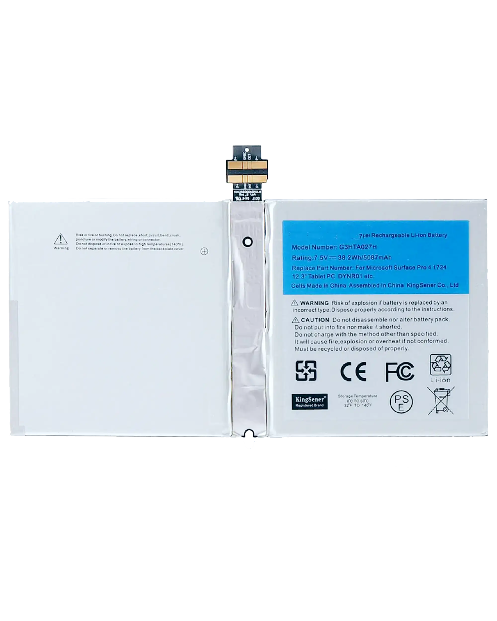 Replacement battery for Microsoft Surface Pro 4 (1724) (G3HTA027H)
