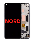 OLED-Display mit Rahmen für OnePlus Nord (Aftermarket Plus) (Gray Onyx)