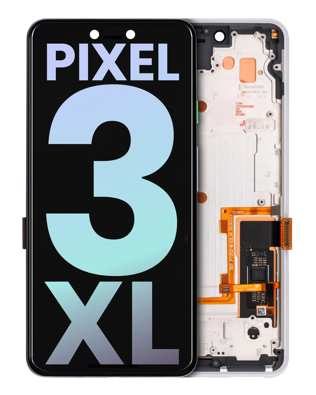 OLED Display with Frame for Google Pixel 3 XL (Original OEM) (Clearly White)