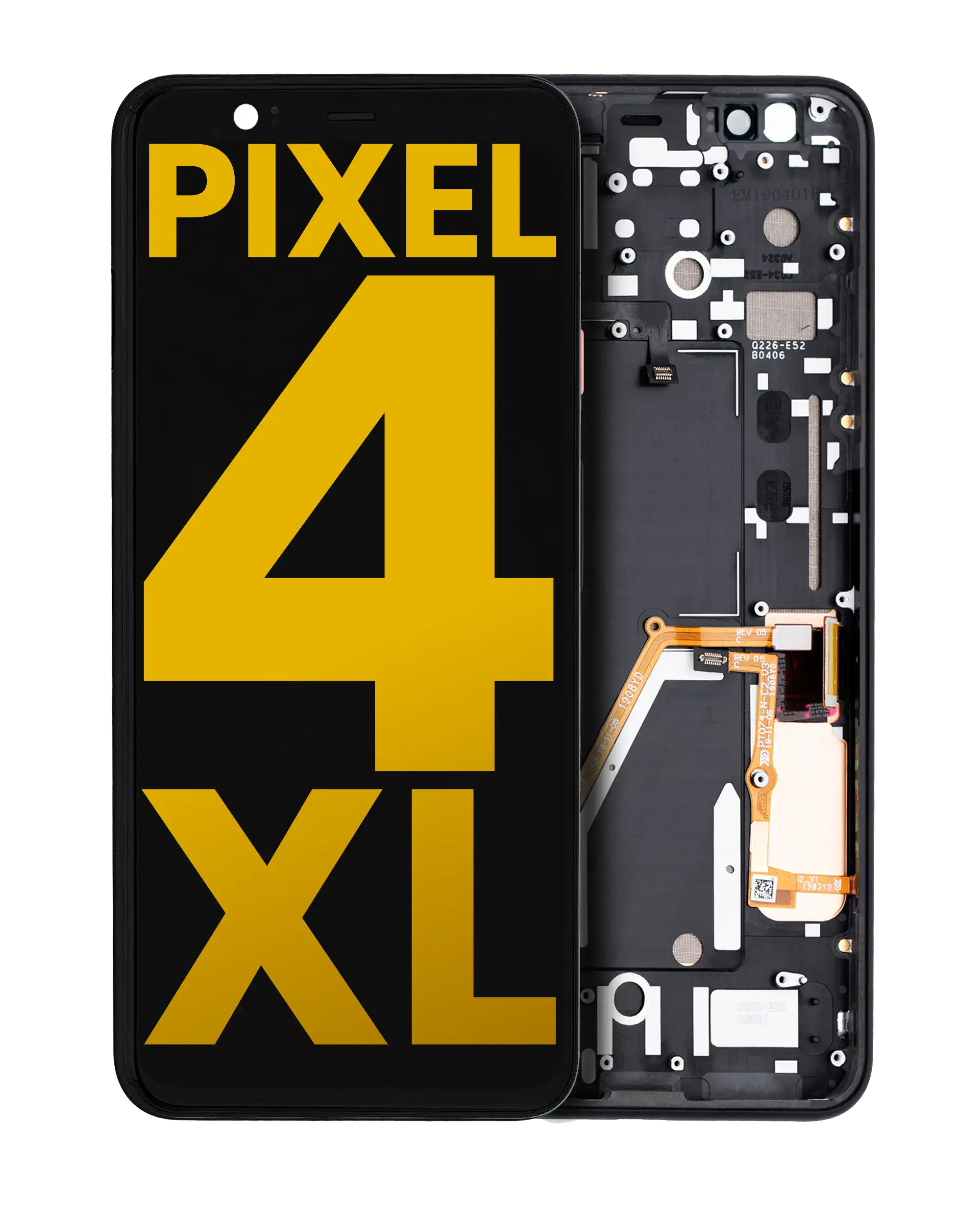 OLED-Display mit Rahmen für Google Pixel 4 XL (Refurbished) (Pink Power Button)