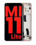 OLED-Display mit Rahmen für Xiaomi Mi 11 Lite, Aftermarket Plus, Peach Pink