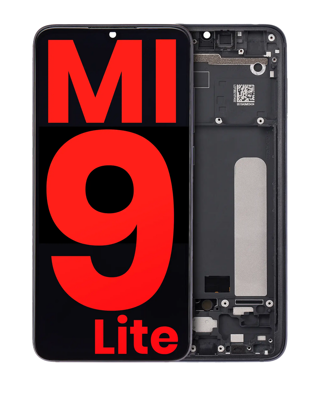 OLED-Display mit Rahmen für Xiaomi Mi 9 Lite (Aftermarket Plus) (Onyx Gray)