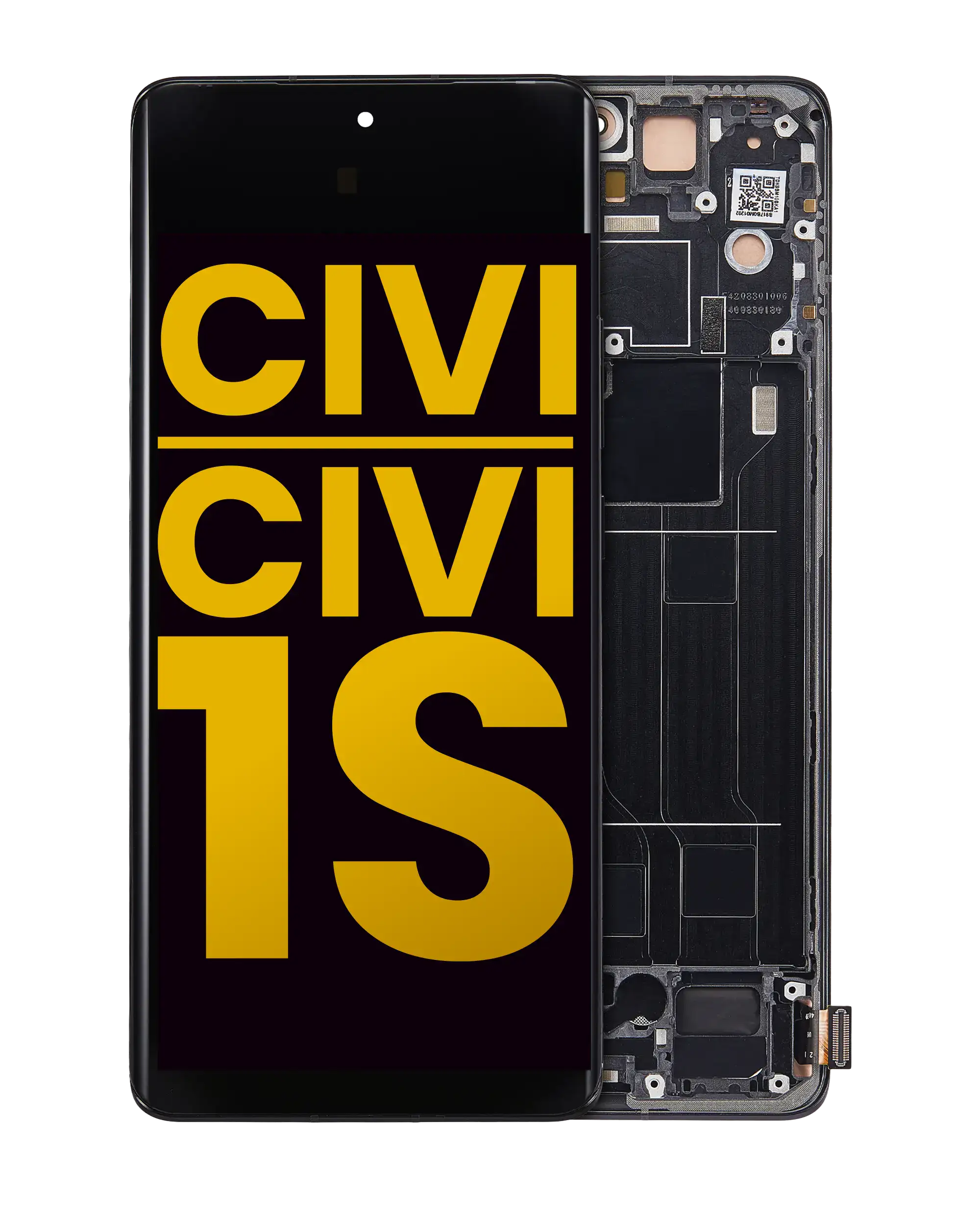 OLED Display with Frame for Xiaomi Civi / Civi 1S (Refurbished, Black)