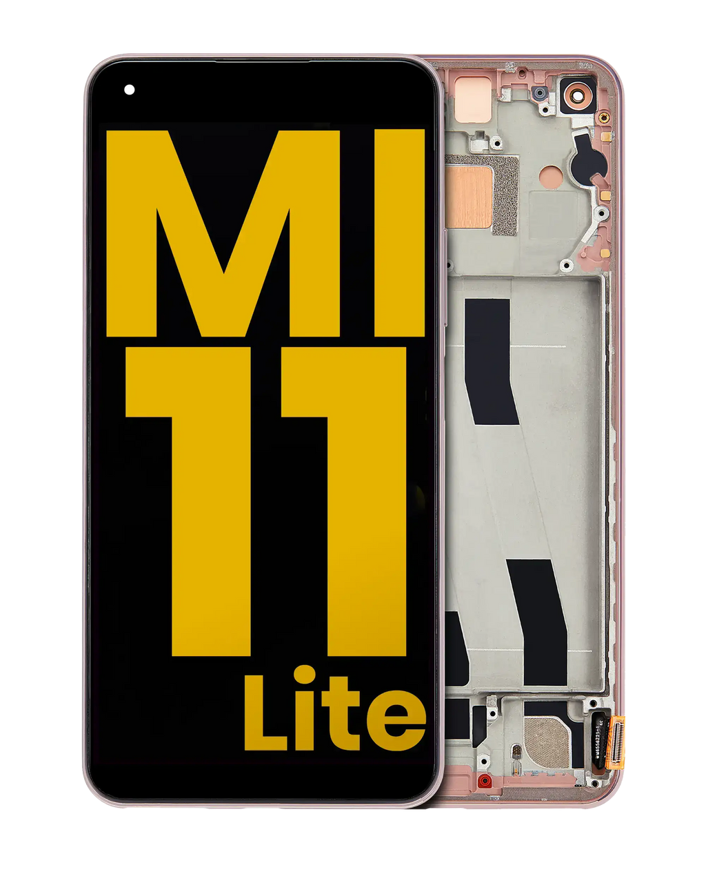 OLED-Display mit Rahmen für Xiaomi Mi 11 Lite/5G (Refurbished, Peach Pink)
