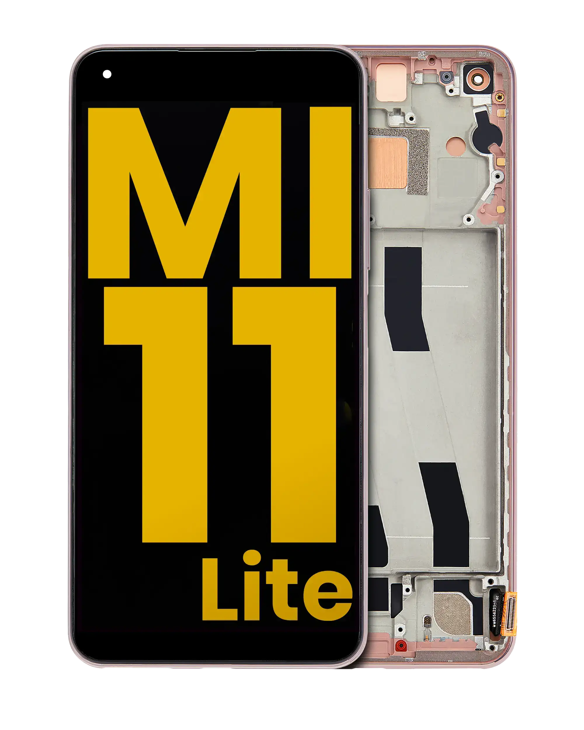 OLED-Display mit Rahmen für Xiaomi Mi 11 Lite/5G (Refurbished, Peach Pink)