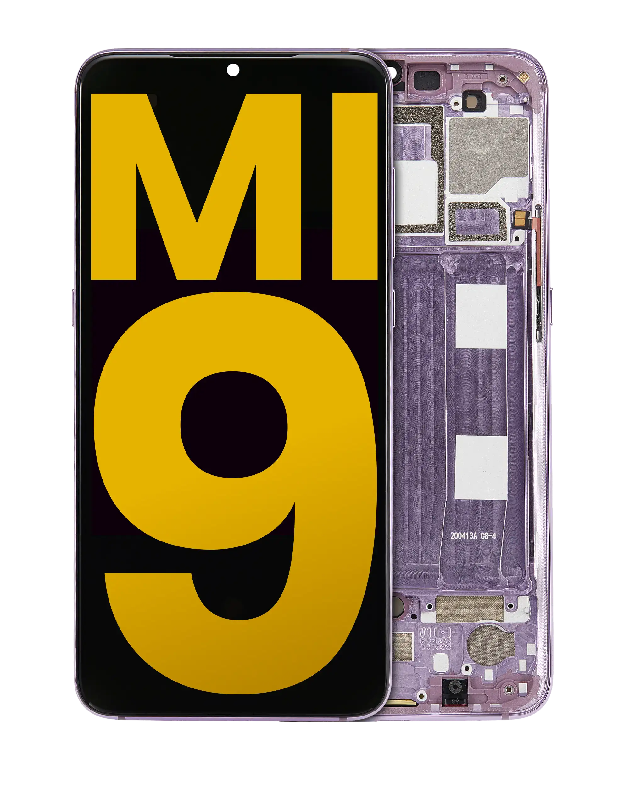 OLED-Display mit Rahmen für Xiaomi Mi 9 (Refurbished) (Lavender Violet)