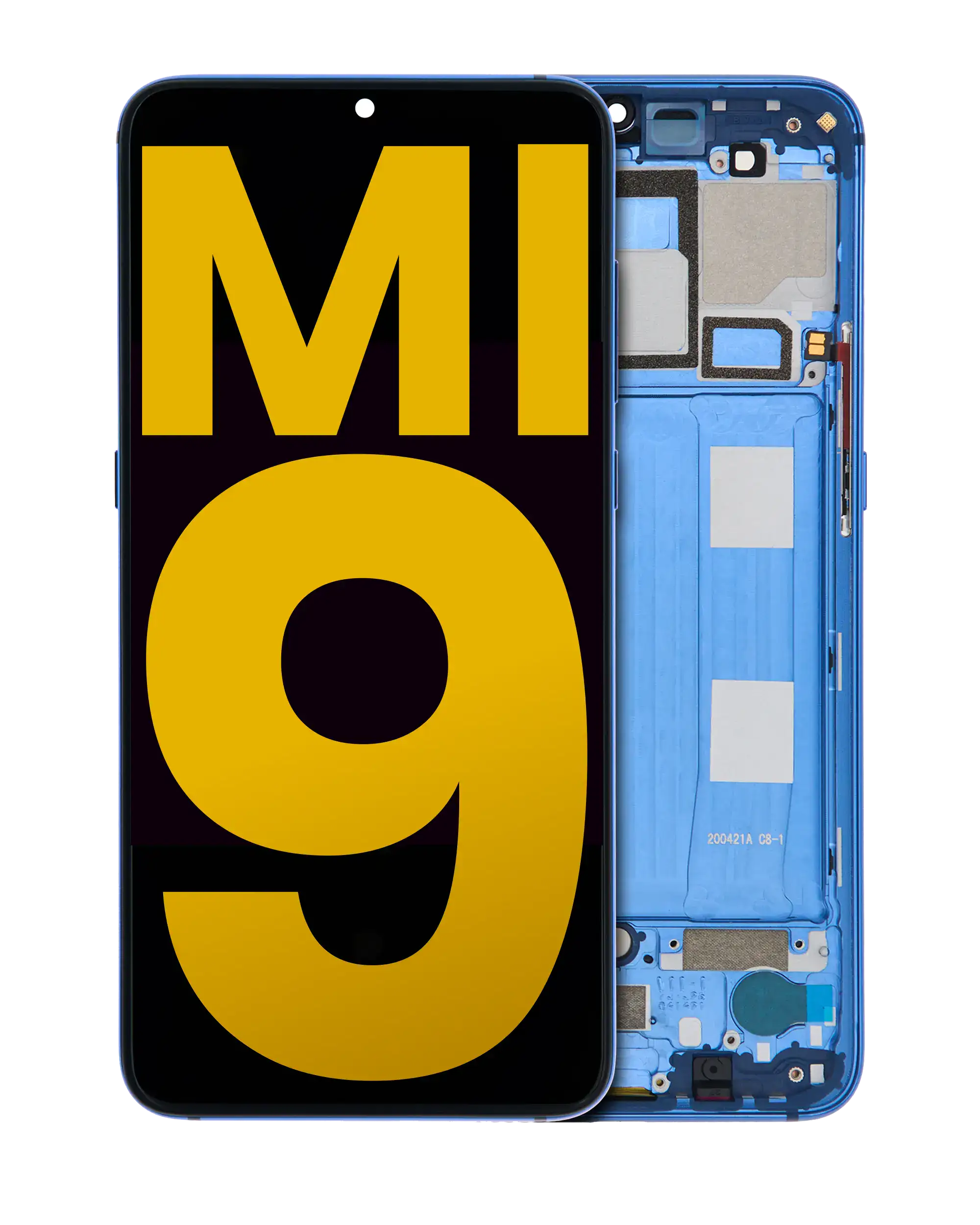 OLED-Display mit Rahmen für Xiaomi Mi 9 (Refurbished) (Ocean Blue)