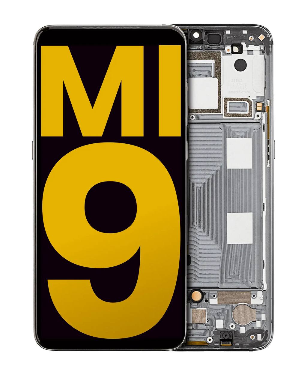 OLED-Display mit Rahmen für Xiaomi Mi 9 (Refurbished) (Piano Black)
