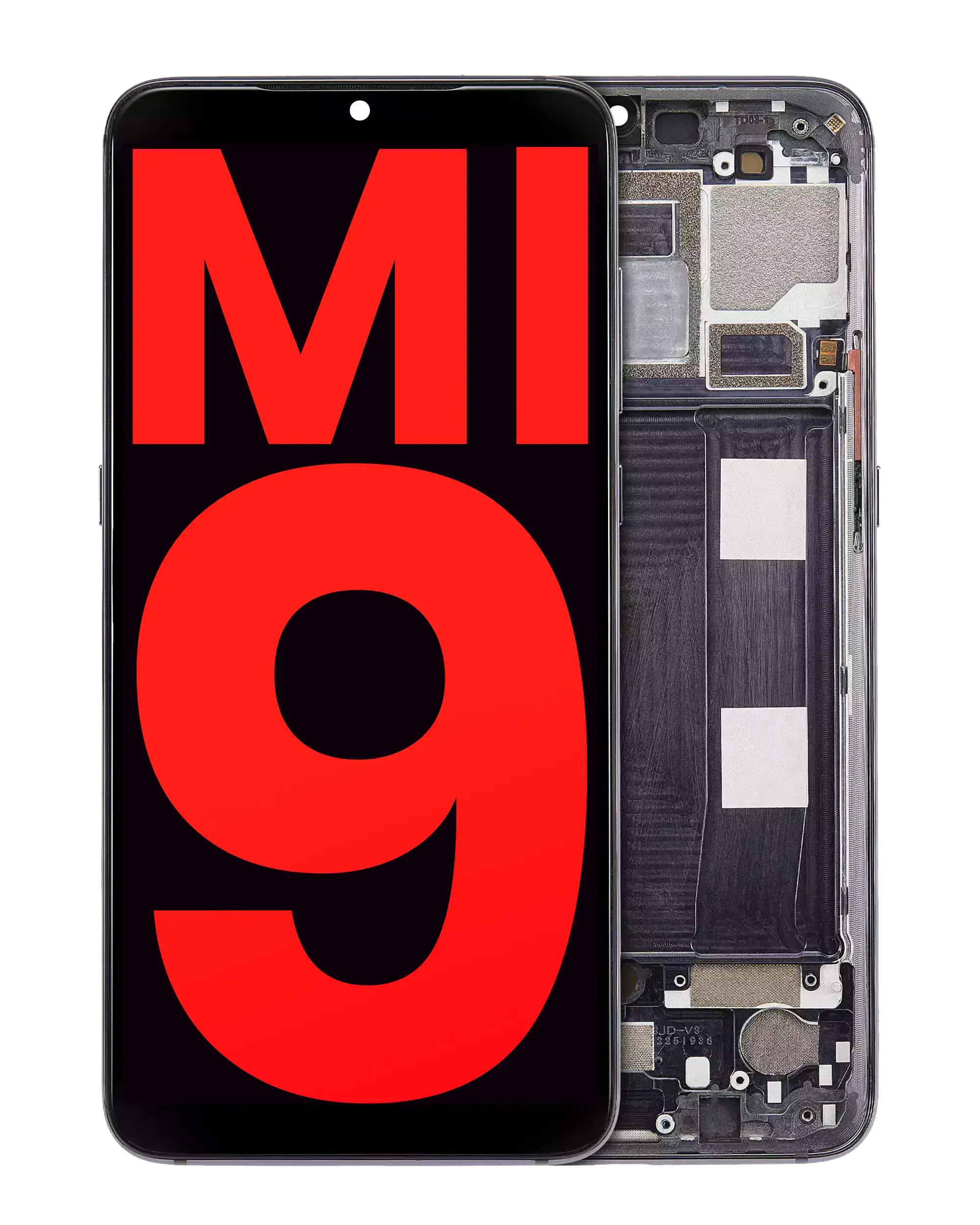 OLED Display with Frame for Xiaomi Mi 9 (Aftermarket Plus) (Piano Black)