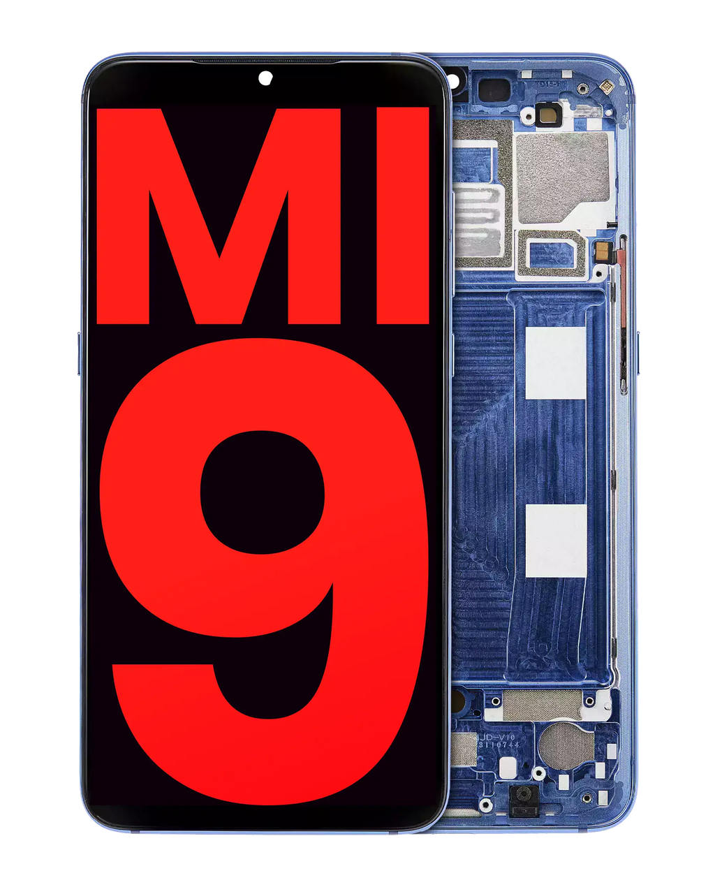 OLED-Display mit Rahmen für Xiaomi Mi 9 (Aftermarket Plus) (Ocean Blue)