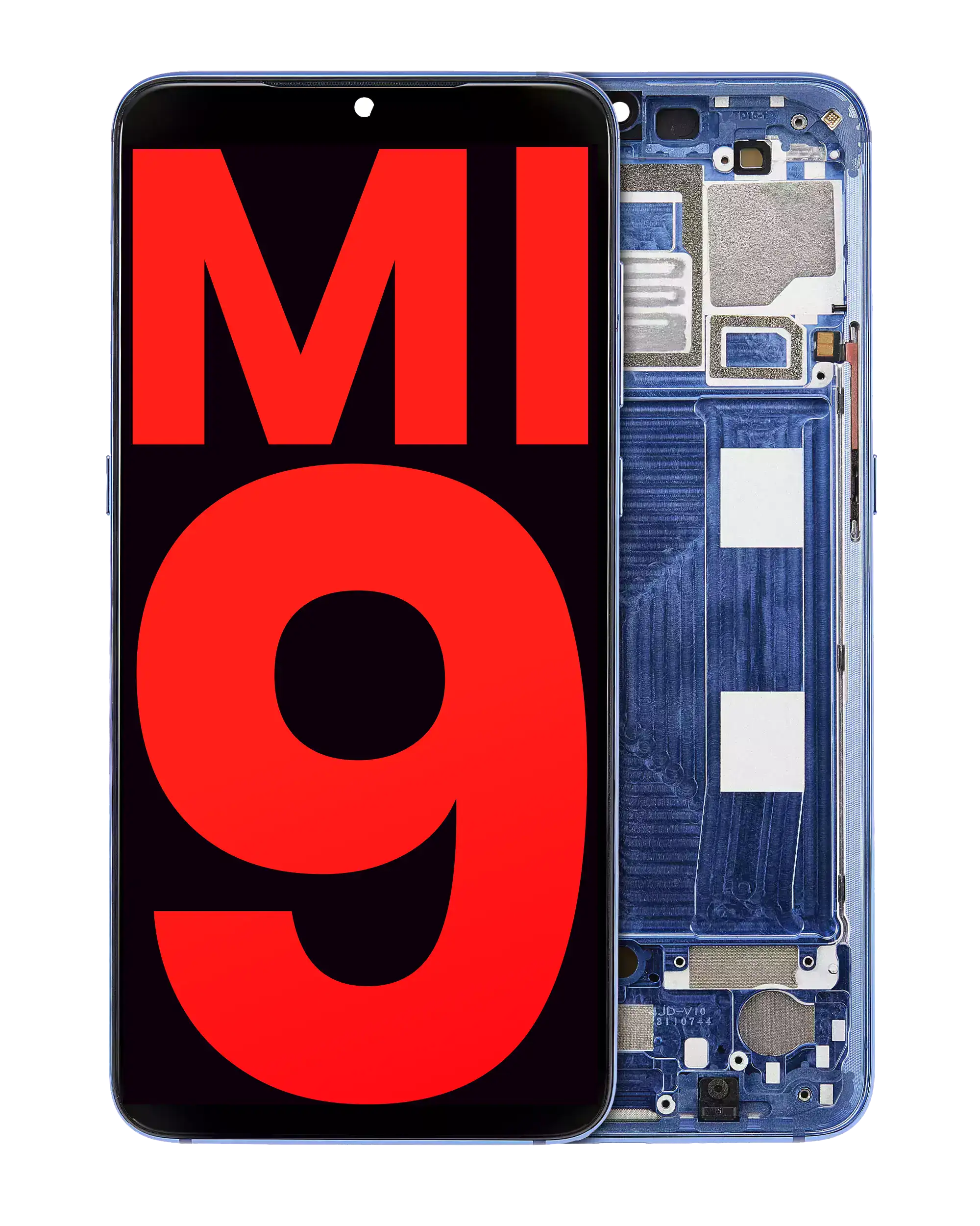 OLED-Display mit Rahmen für Xiaomi Mi 9 (Aftermarket Plus) (Ocean Blue)