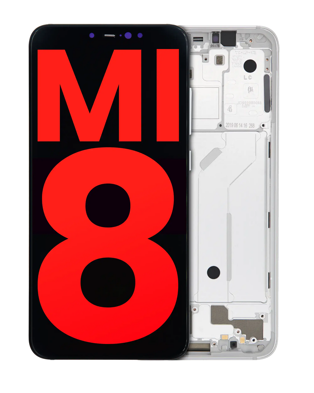OLED Display with Frame for Xiaomi Mi 8 (Aftermarket Plus) (White)